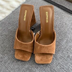 Express Women's Tan Suede Mules